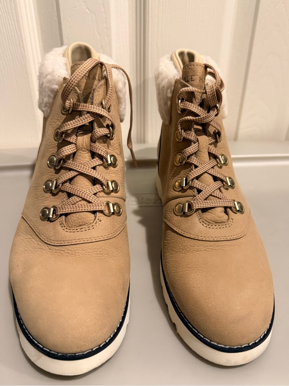 Cole Haan waterproof Faux-Shearling Lace-Up Boots